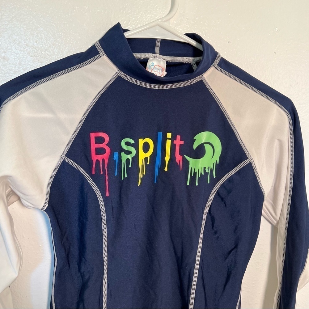 B. Split Rash Guard Navy Blue - Picture 2 of 12